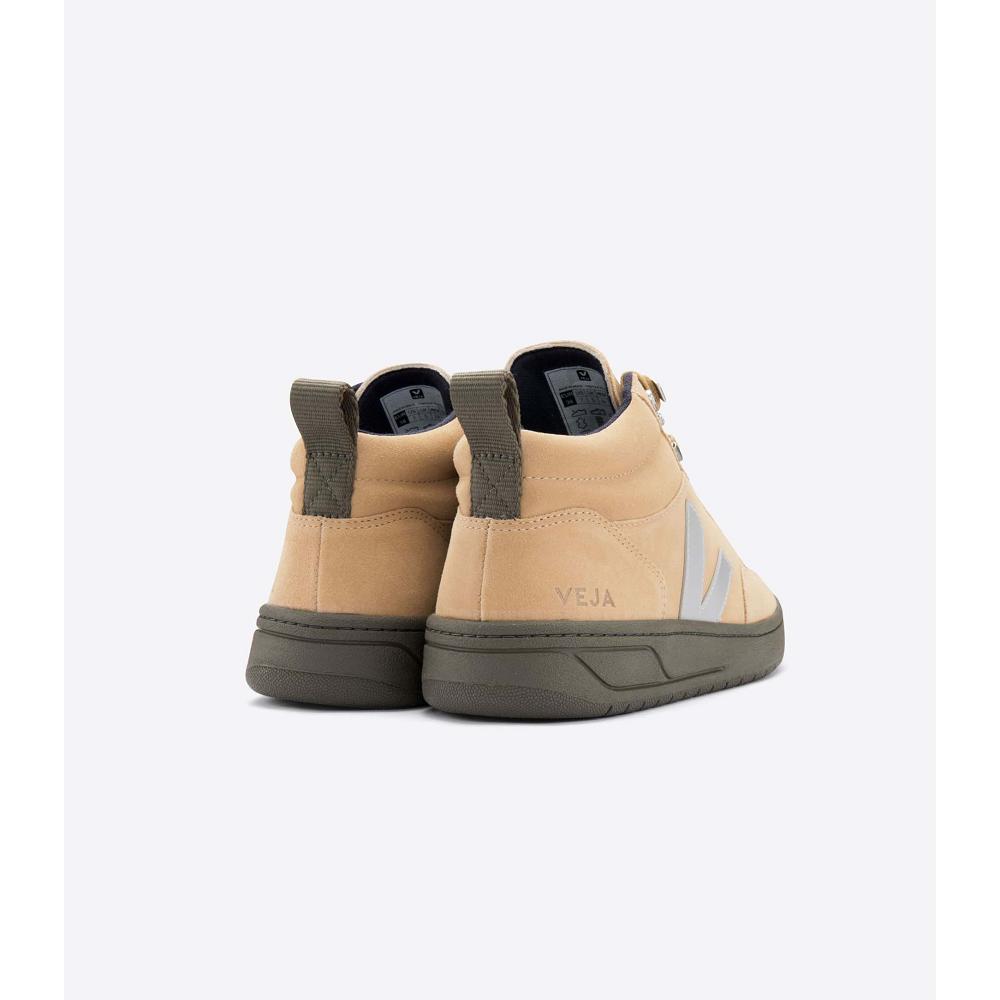 Veja RORAIMA SUEDE Men's High Tops Khaki | NZ 108OKI